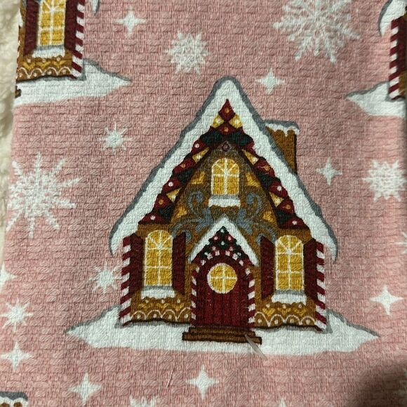 Martha Stewart 3 Cotton Pink Red White Christmas Homes Kitchen Tea Towels - Picture 8 of 8
